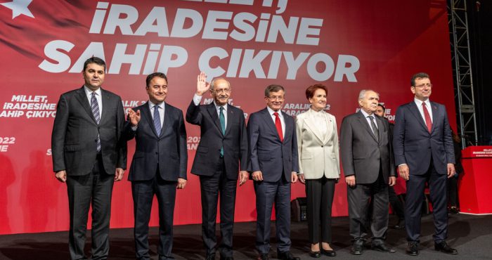 Politicians,From,Turkey's,Six-party,Opposition,Table,Greet,Their,Supporters,After